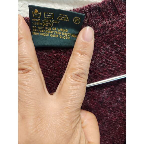 Billy Kelly Shetland Wool Vest‎ Mens L Burgundy Striped Made in Ireland Vintage - Picture 6 of 6